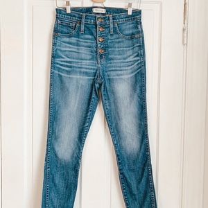 Madewell 10” High Rise Skinny Jeans: Chewed Hem